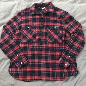 Jcrew Plaid Flannel Zip-up